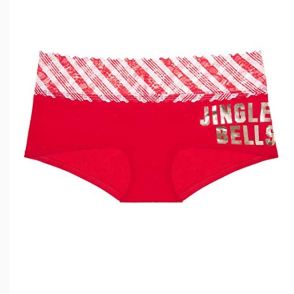 VICTORIA’S SECRET PINK BOYSHORTS JINGLE BELLS M